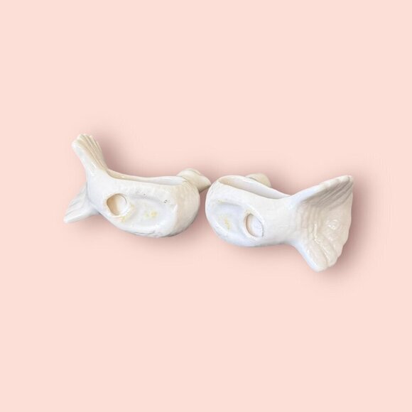 Vintage Shafford Design White Porcelain Dove Napkin Ring Holders Set of 2 - Picture 6 of 7